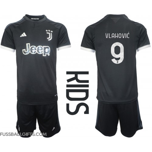 Juventus Dusan Vlahovic #9 Fußballbekleidung 3rd trikot Kinder 2023-24 Kurzarm (+ kurze hosen)